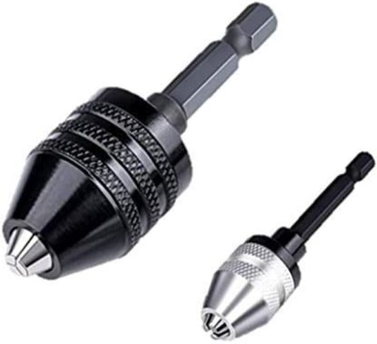 Drill Chuck Adapter - 2Pcs Drill Chuck for Impact Driver, Drill Bit Adapter K...