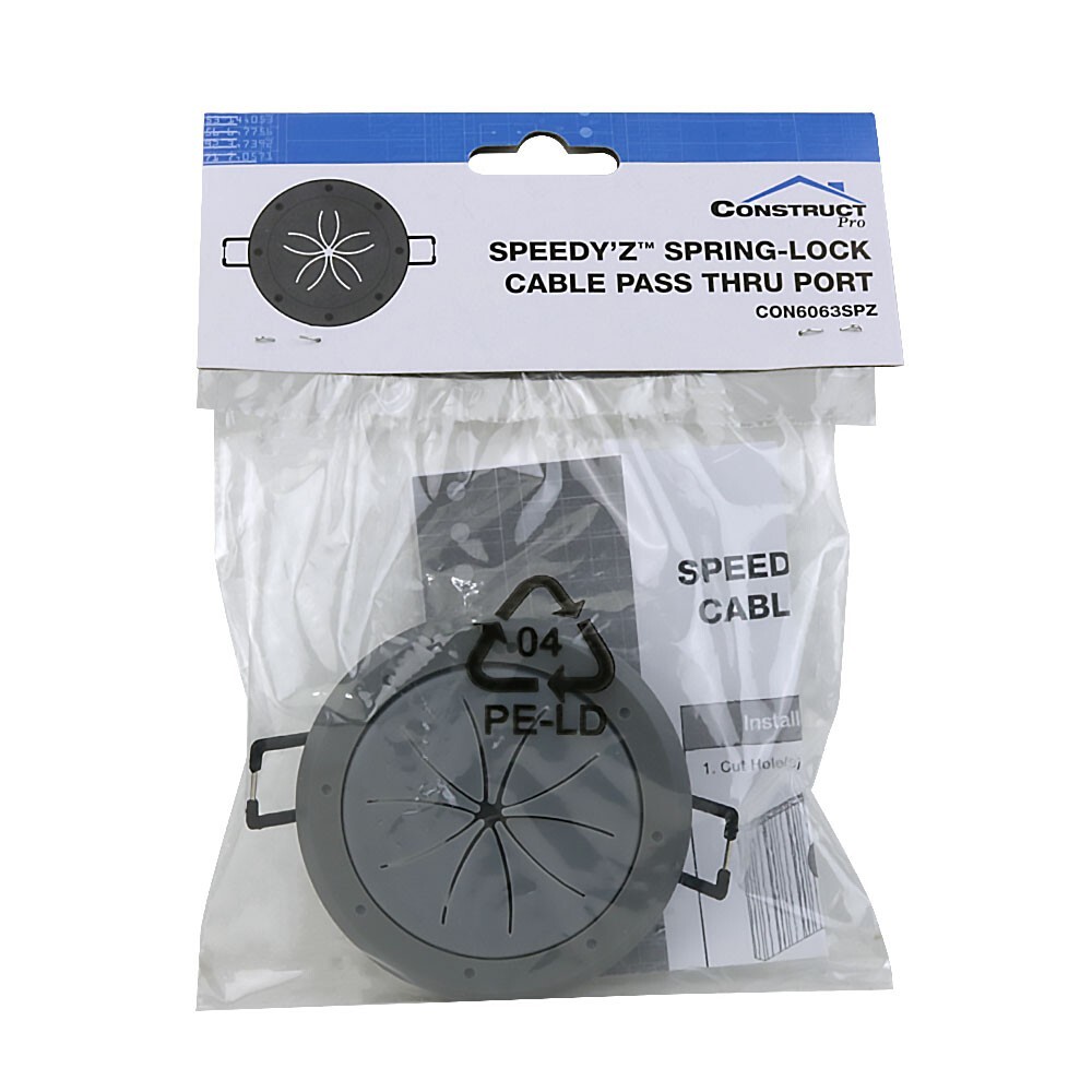 *OPEN BOX* Construct Pro™ Speedy’Z™ Spring-Lock 2″ Cable Pass Through Port, Each
