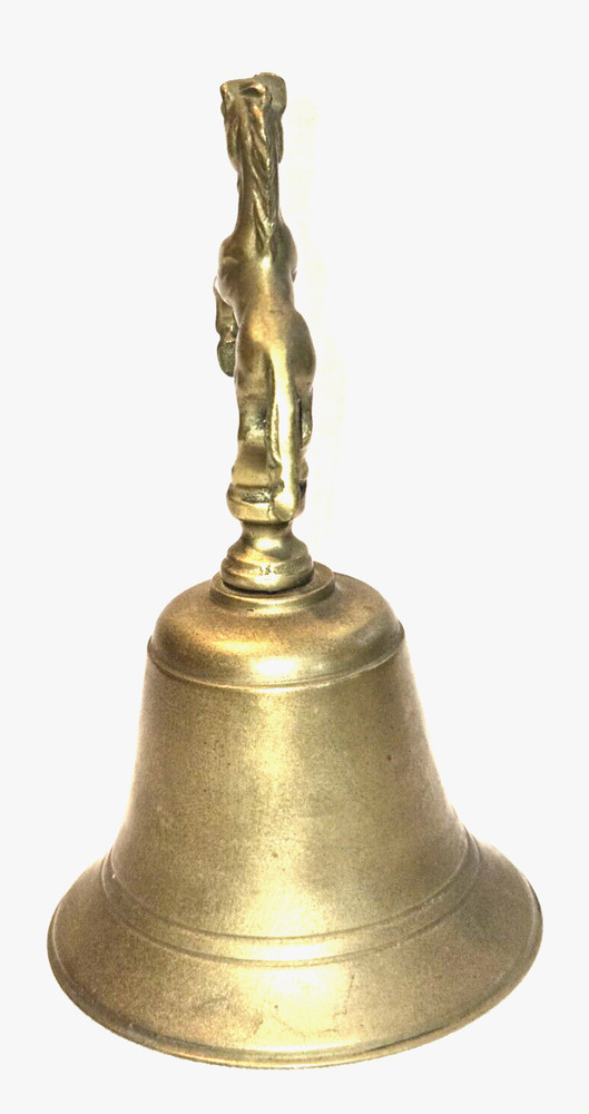Brass Bell Unicorn 6.5" tall Nice Ring Heavy