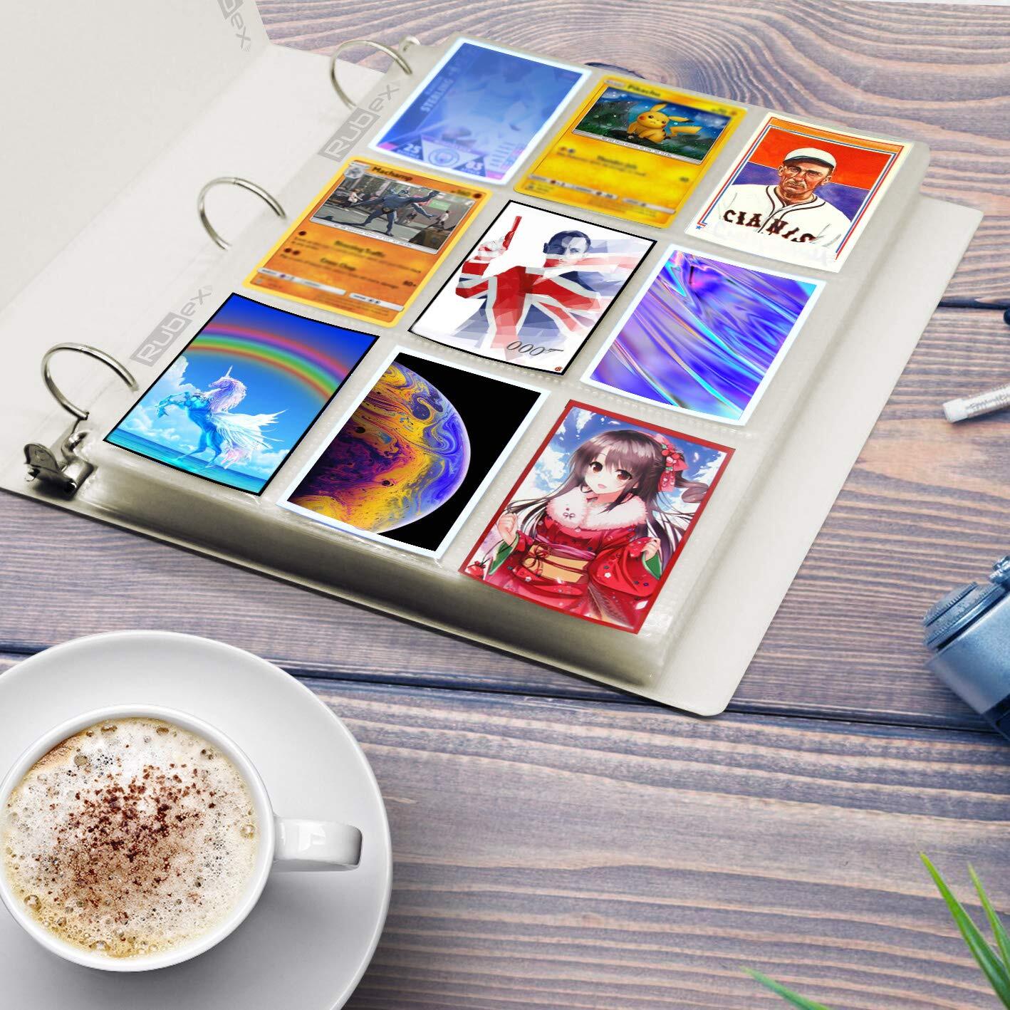 540 Pockets Card Sleeves Binder Sheets Baseball Card Sleeves Pages for 3 Ring...