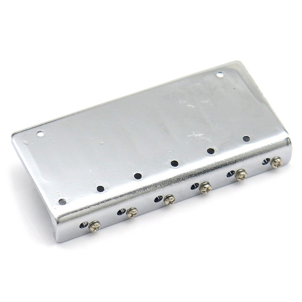 6String Metal Fixed Bass Bridge L-Shaped Saddle Bridge Top Load Tailpiece Silver