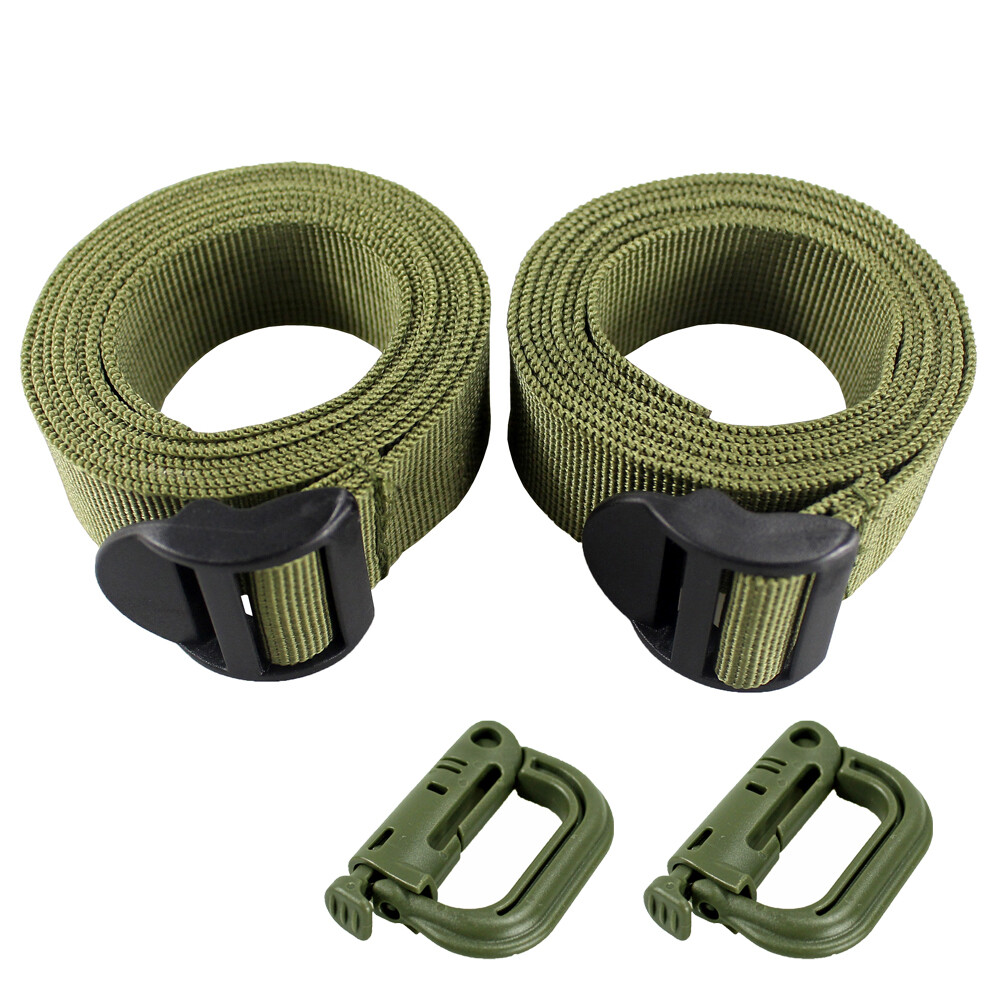 2-Pack 1inch Heavy Duty Utility Nylon Strap with Buckle Molle Backpack Accessory