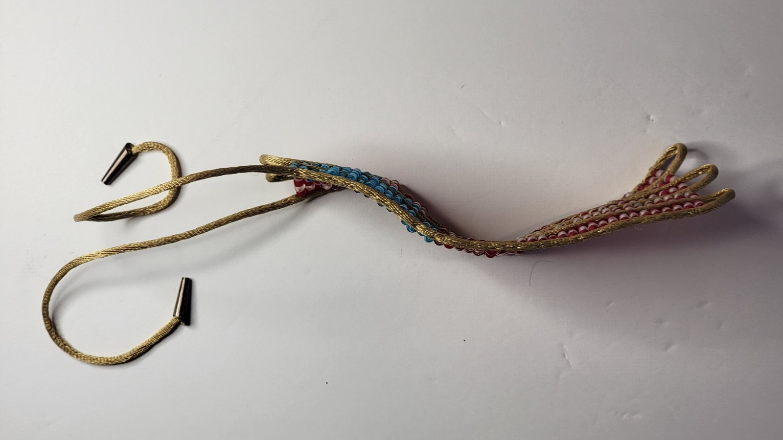 Antique Woven Glass Bead American Flag ☆ Patriotic