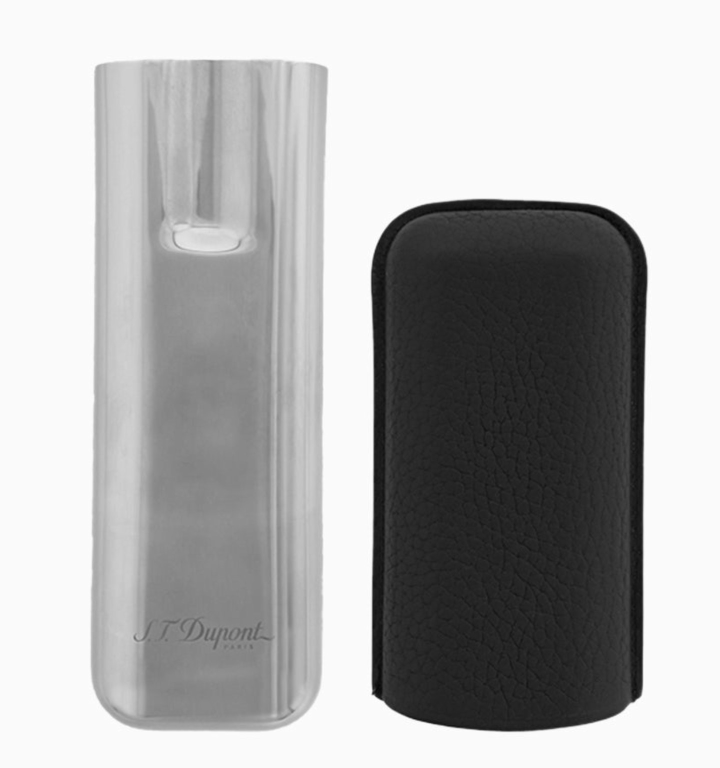 S.T. Dupont Leather & Metal Adjustable Cigar Case For 2 Cigars 183260 New In Box