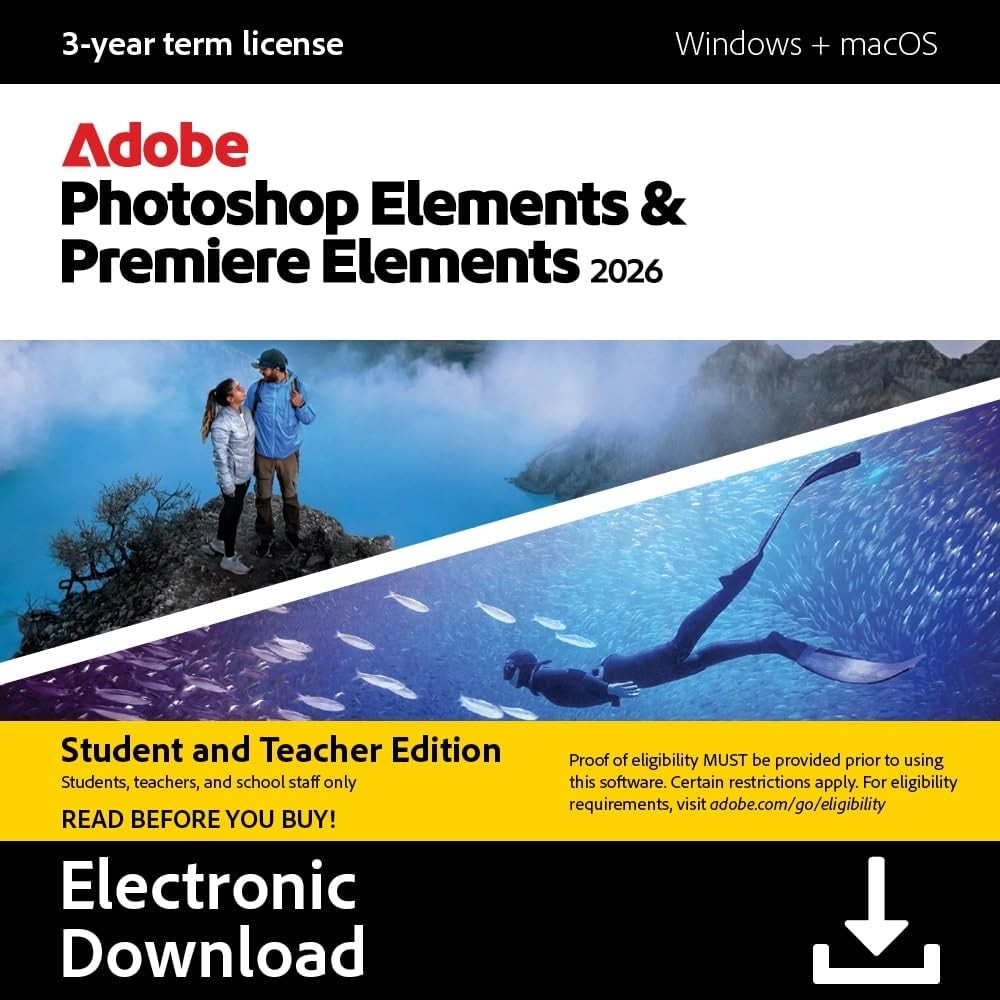 Adobe Photoshop Elements & Premiere Elements 2026 Student & Teacher Edition