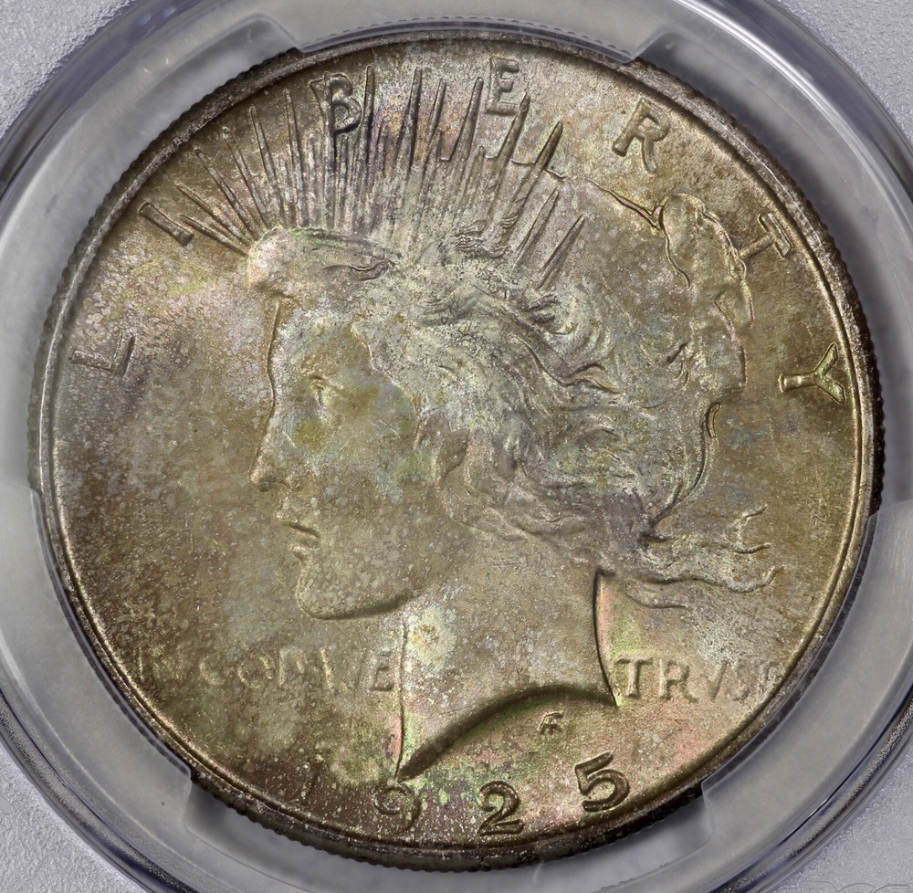 1925 Peace Silver $1 Dollar PCGS MS 65 Toned