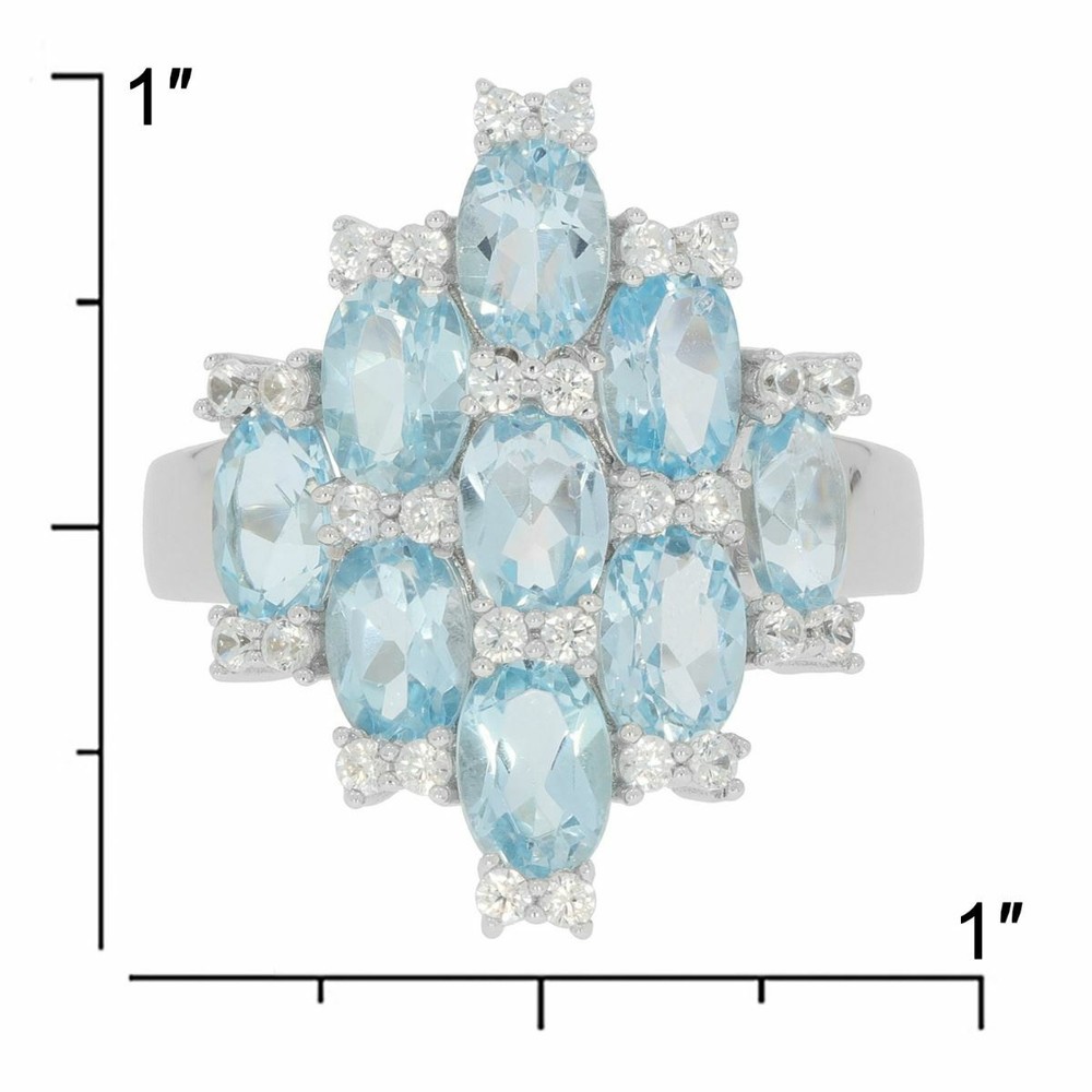 Sterling Silver Semi Mount Ring Setting Oval OV 6X4mm White Topaz