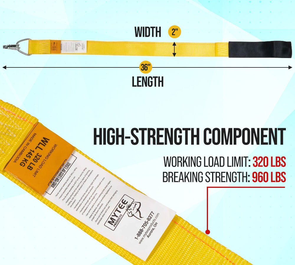 (4 Pack) 12” Single Loop Driver Assist Strap - Heavy-Duty