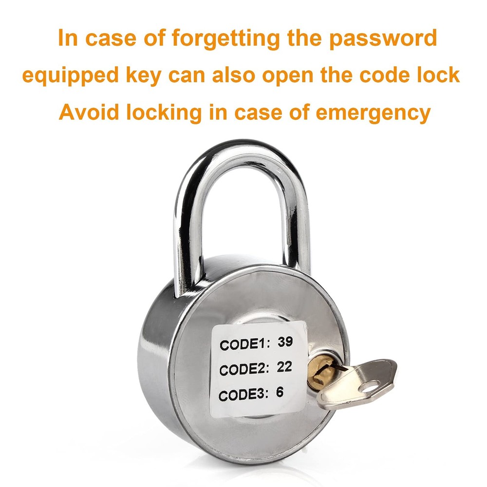 Combination Padlocks with Key - Dial Locks for School,Gym, Toolbox,Employee a...