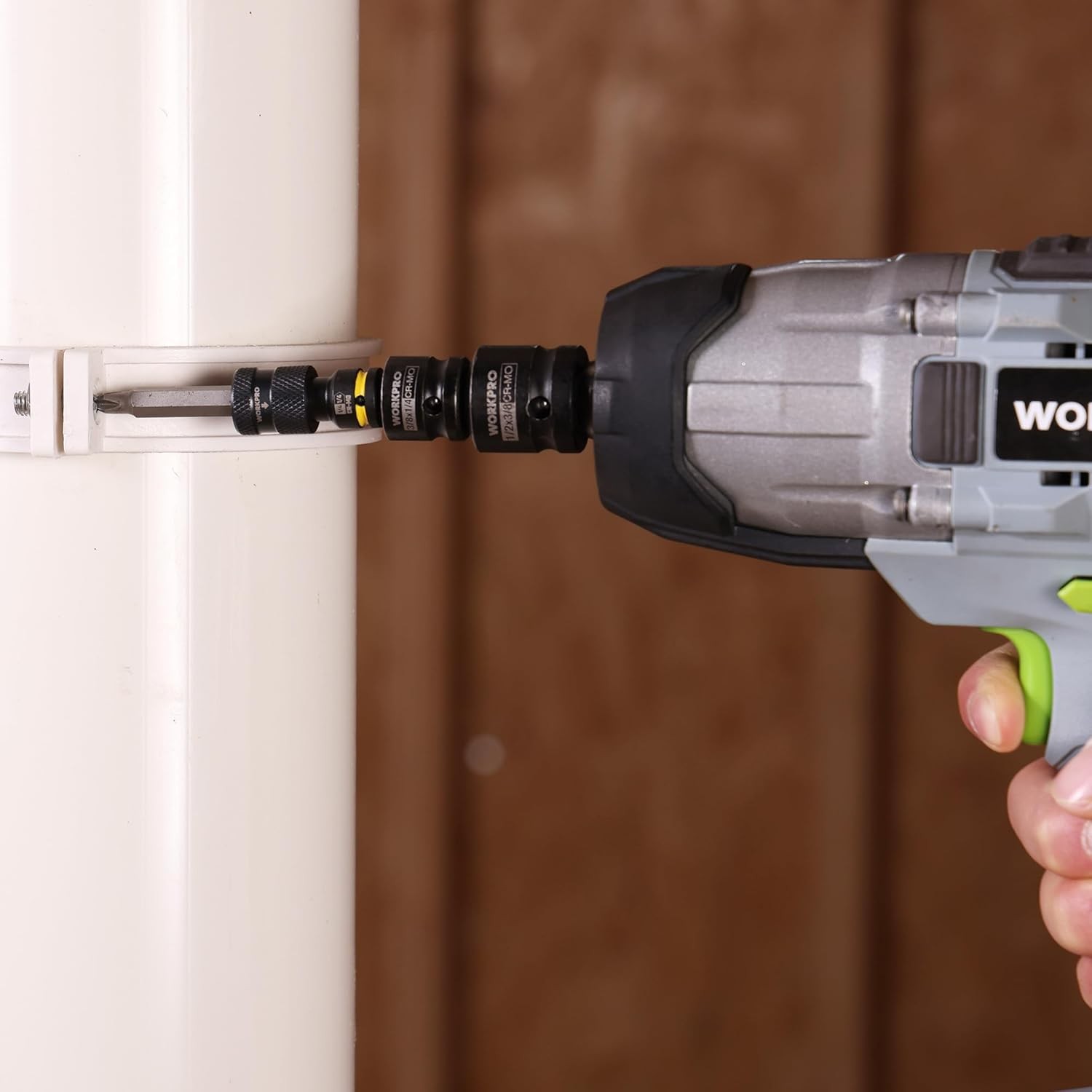 WORKPRO 1/4" Square to 1/4-in Hex Quick Release Impact Socket Adapter Bit Holder