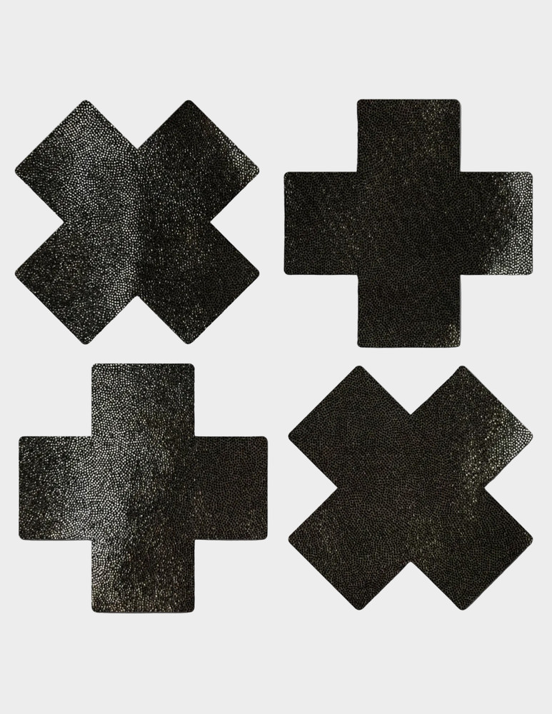 Petite 2 Pair Liquid Black Cross Nipple Covers