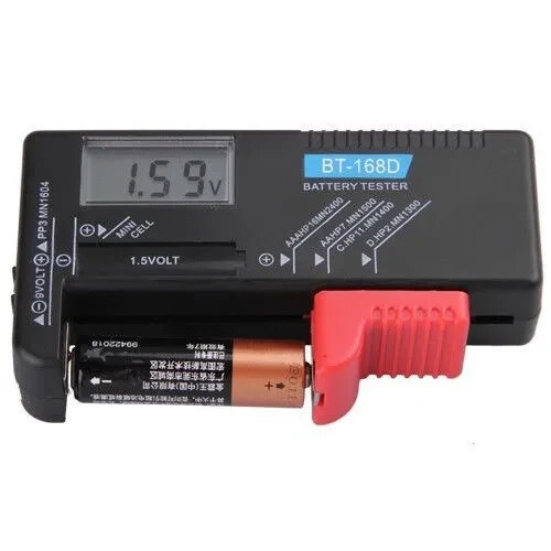 Universal Digital LCD Battery Checker Volt Tester Cell AA AAA C D 9V Button