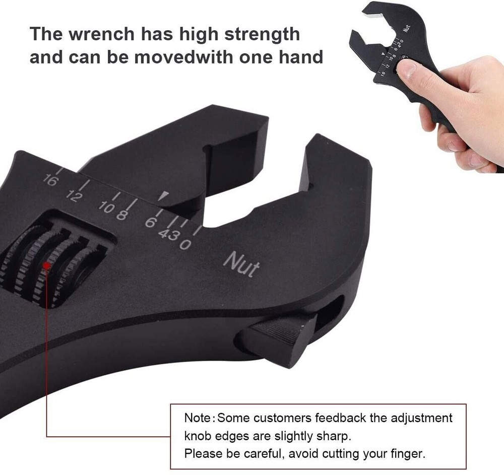 2PC 3AN-16AN Adjustable An Fitting Wrench for Hose Fitting Adapters Thishill