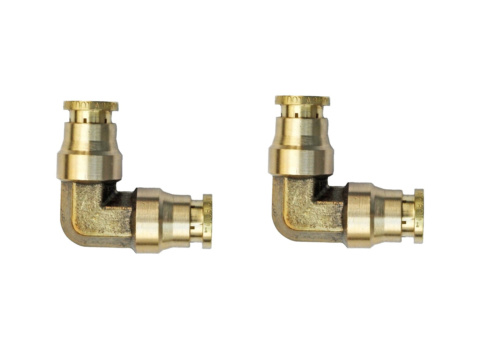 Road Superior Truck Parts 2 Pack DOT Approved 3/8” Brass Quick Connect 90° Elbow