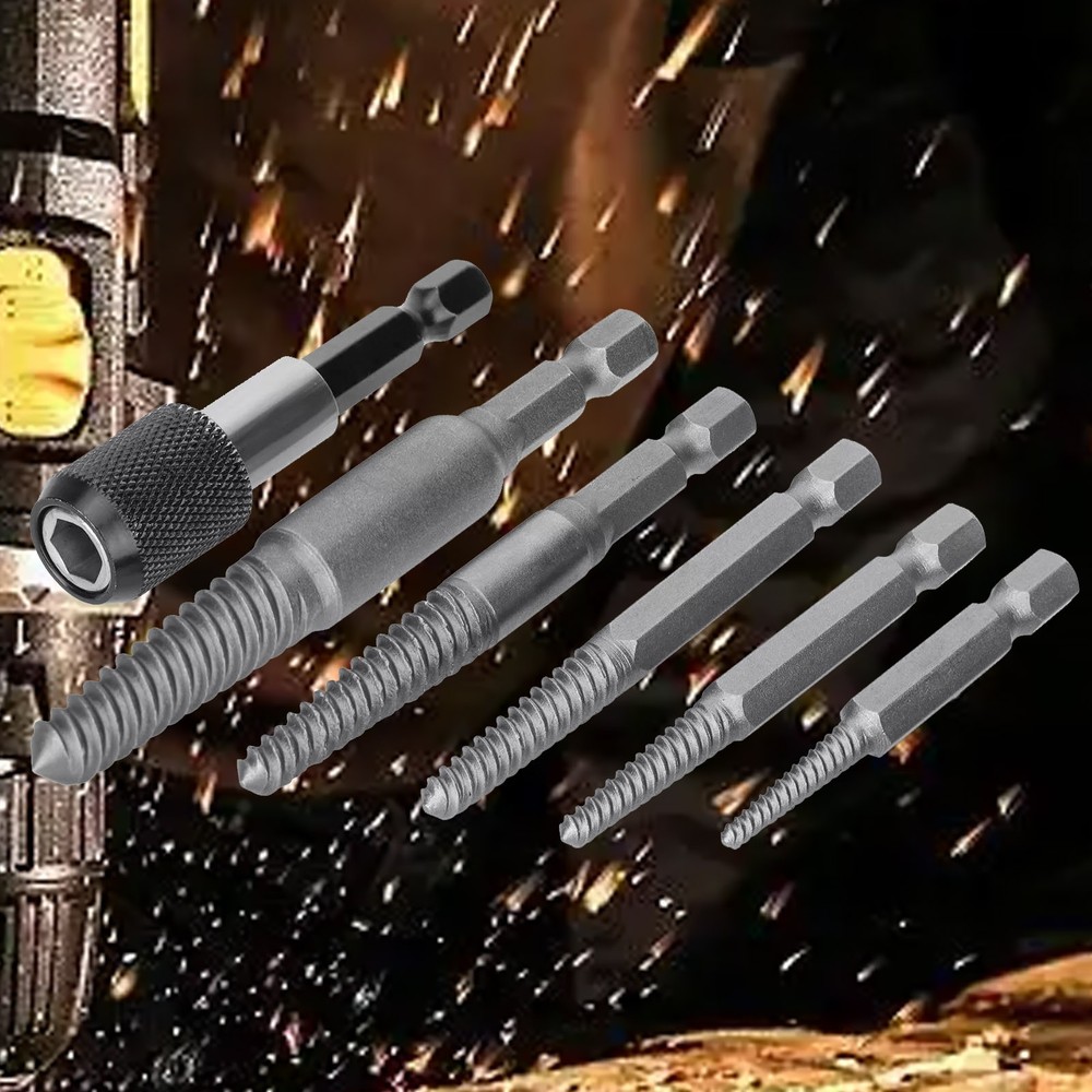 6Pcs Stud Screw Extractor Remover For long-lasting reliability and durability