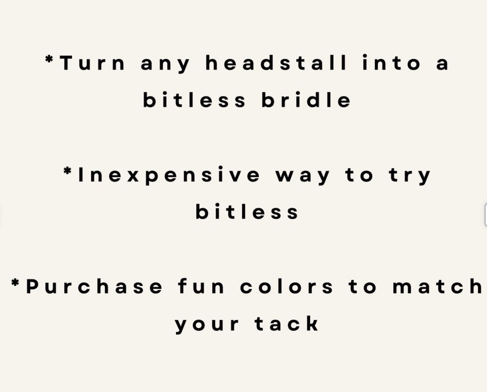 side pull hackamore attachment black with nose knots...mini to draft