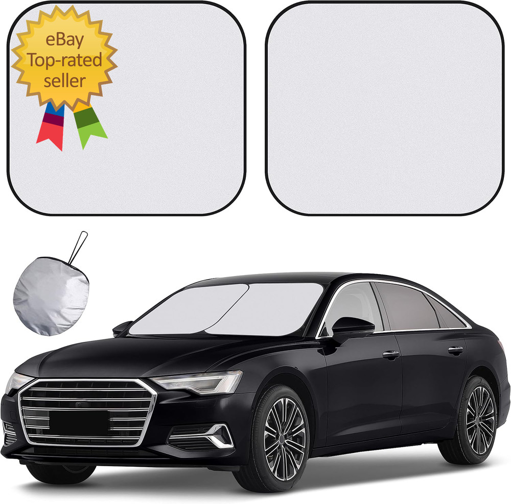 Windshield Sun Shade - 2 Piece Car Sun Shade Windshield Foldable Car Shade