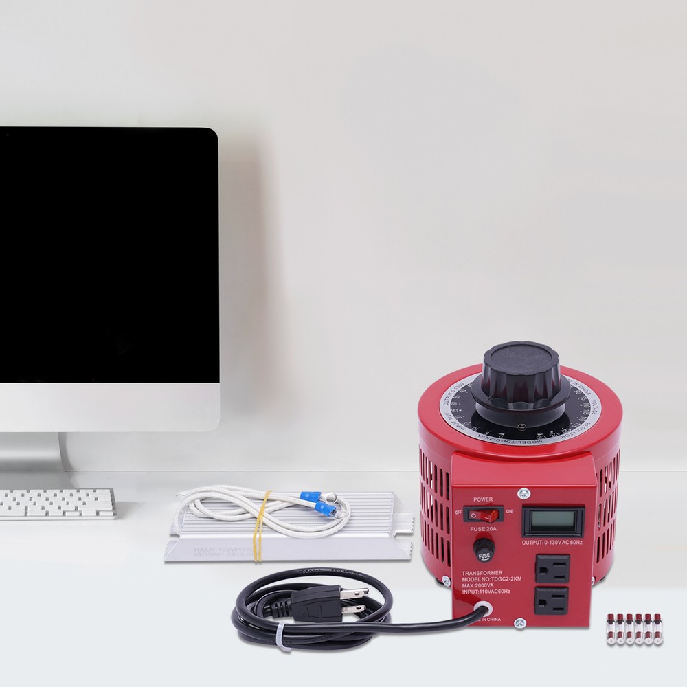 AC Variac Transformer Variable Red Voltage Regulator Metered 2000VA 20Amp 0-130V