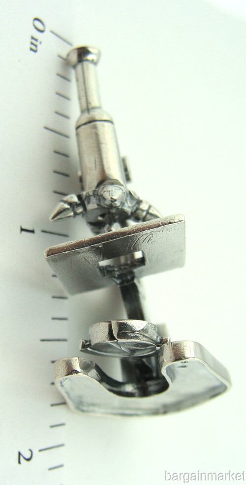 Miniature 925 Sterling Silver Microscope #034