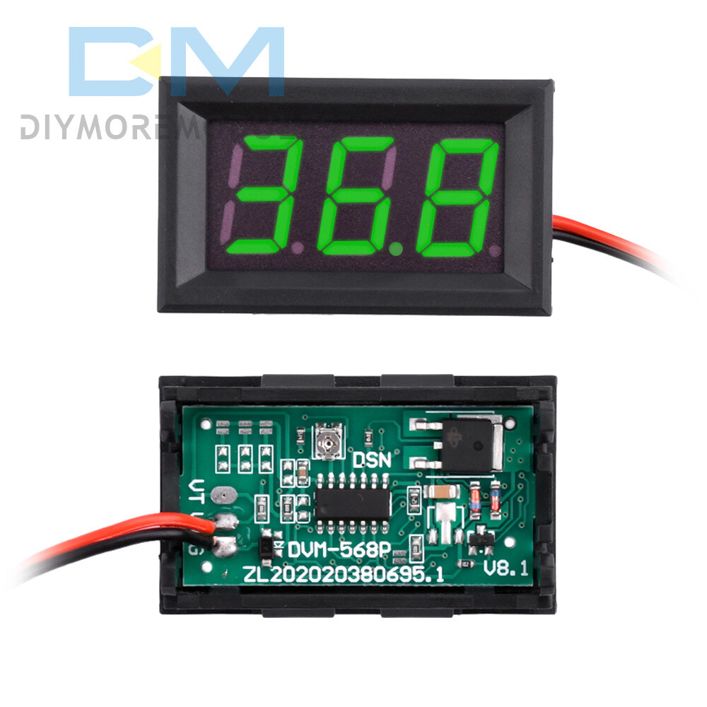Mini DC 5V-120V Voltage Volt Meter LED Panel 3-Digital Display 2 Wire Voltmeter