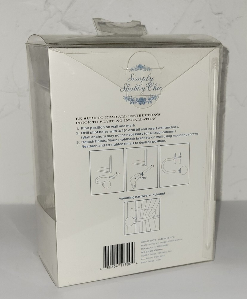 Simply Shabby Chic Decorative Drapery Tiebacks Holdbacks NOS NIP, 2007