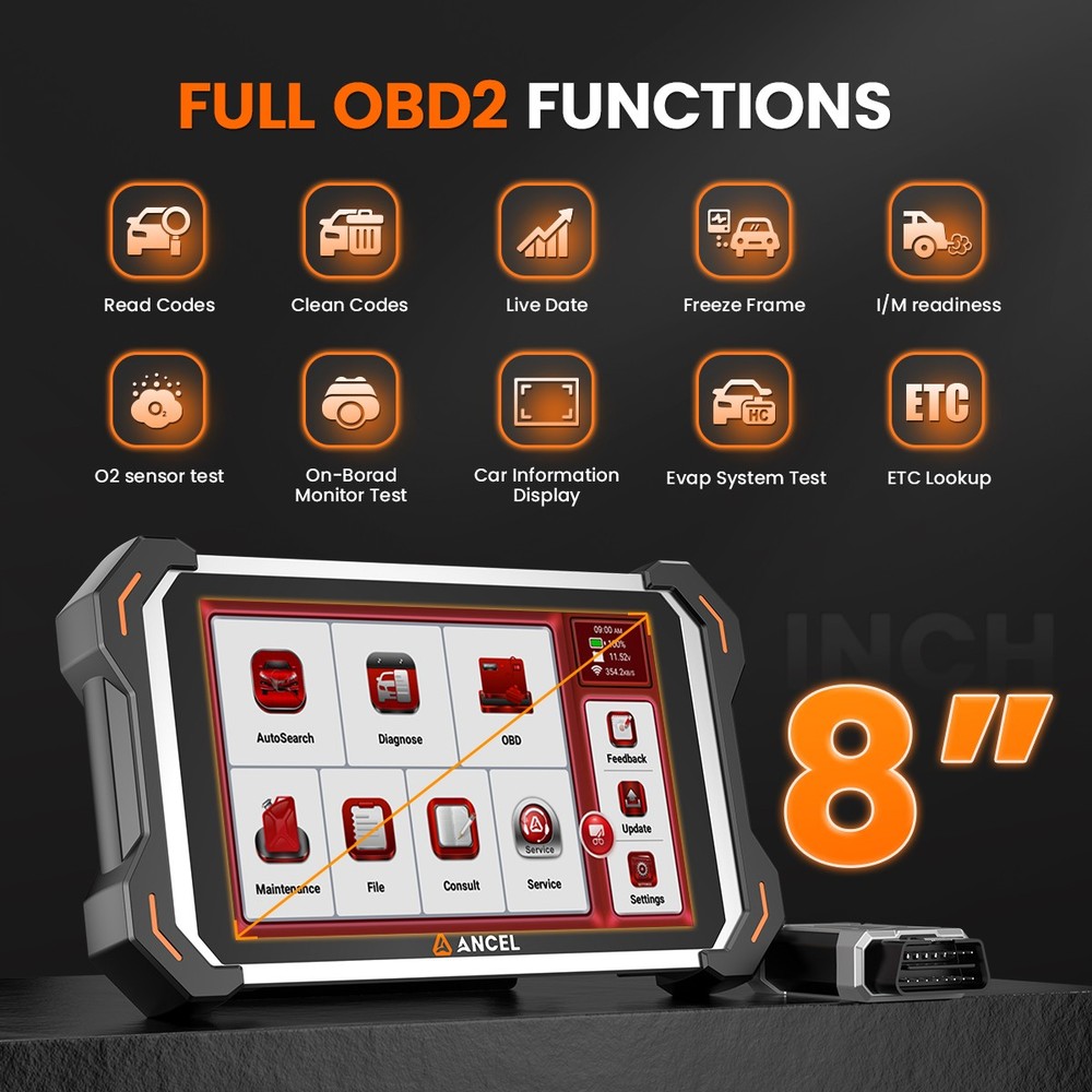 ANCEL DS600BT Car OBD2 Scan Tool All System Diagnostic Bidirectional ECU Coding