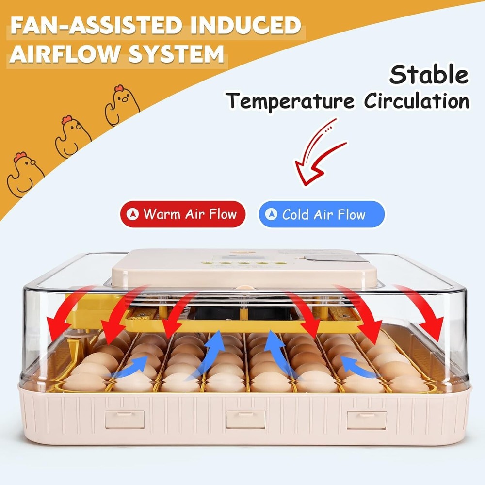 56 Egg Incubator for Hatching w/Automatic Egg Turner Temperature Display Gift US