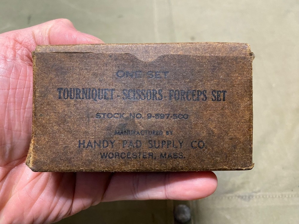 ORIGINAL WWII US ARMY MEDIC TOURNIQUET SCISSORS FORCEPS SET-NOS