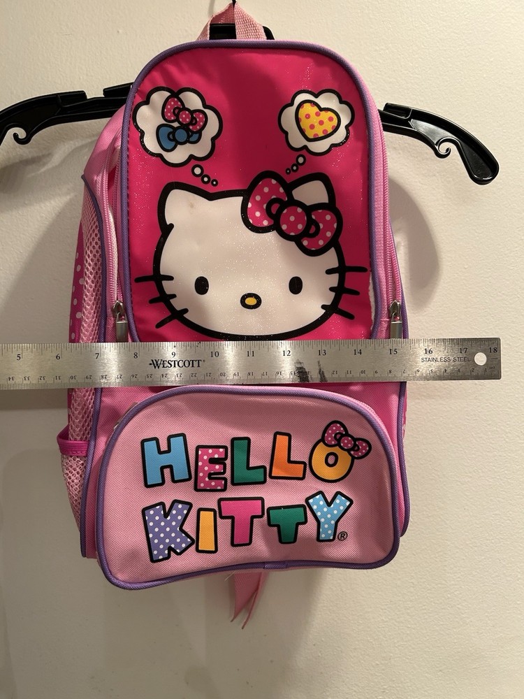 Small Kid’s Hello Kitty Pink Backpack w/ Multiple Compartments