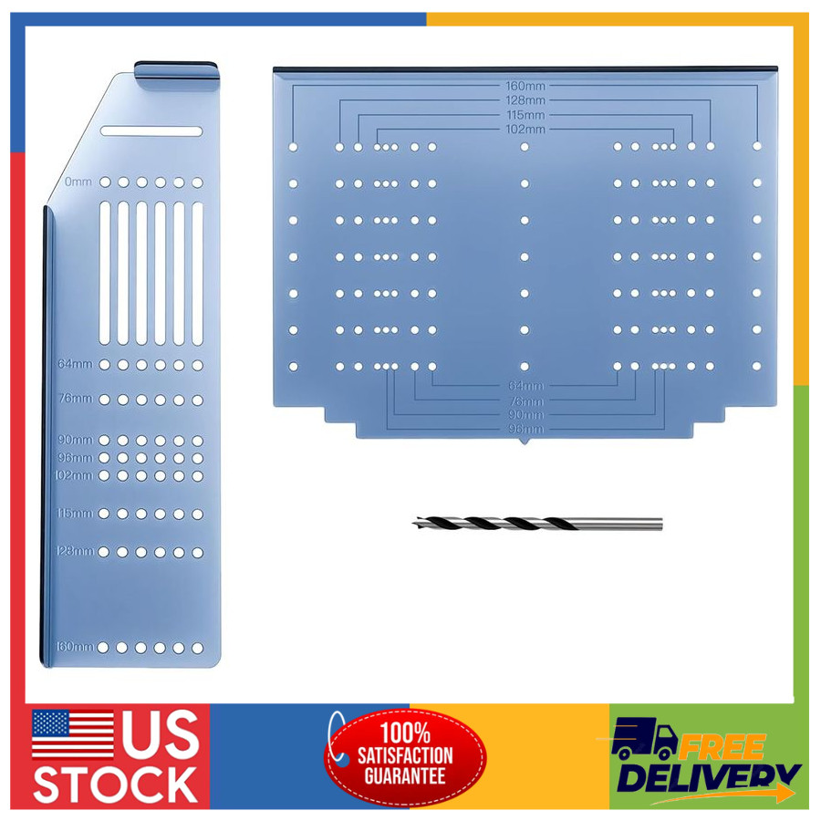 Cabinet Hardware Jig Drill Template for Knobs and Handles Drawer Pull Guide Tool