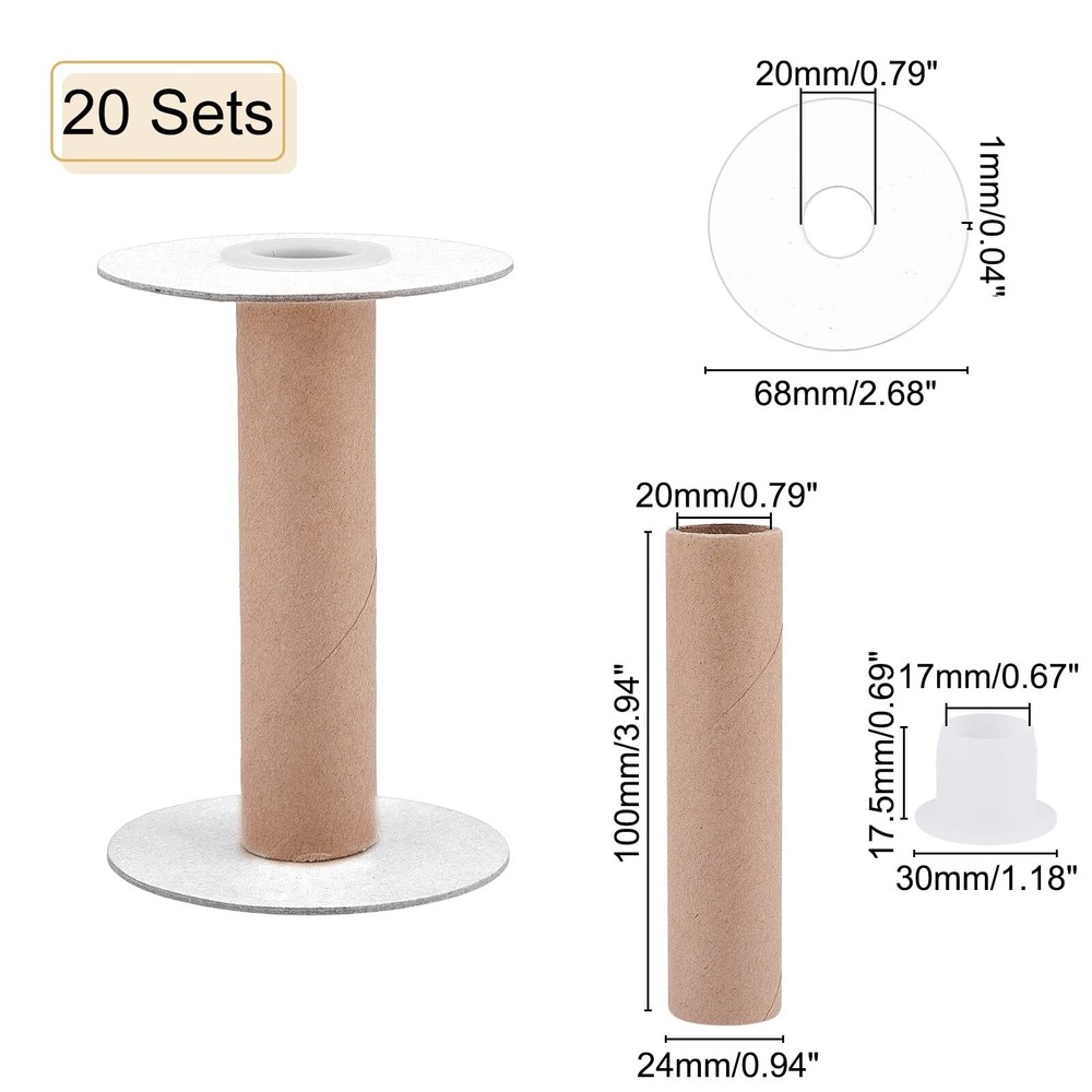 20pcs Ribbon Spools Removable Empty Cord Thread Storage Organizer Ribbon Hold...