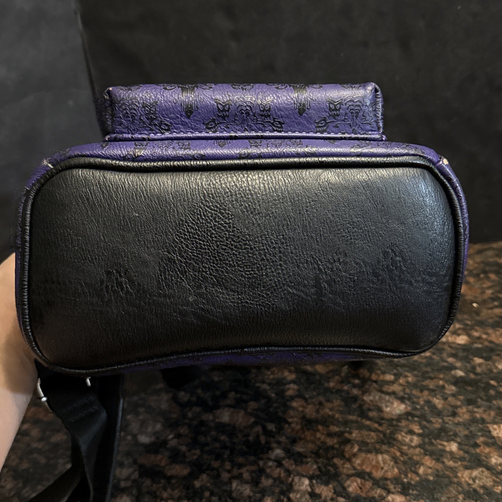 Disney Parks Loungefly Haunted Mansion Purple Black Wallpaper Mini Backpack RARE