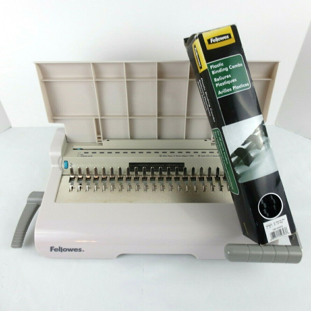 Fellowes Starlet 90 Personal Comb Binding Machine w Plastic Combs Included