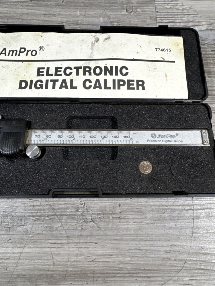 AmPro Precision Digital Caliper 6” Tested Works Electronic Measuring