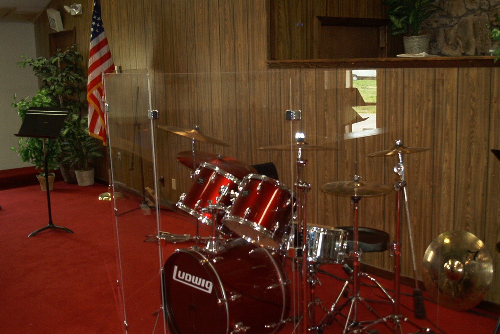 Drum Shield DS4 Five Panels - Acrylic Drum cage with full length