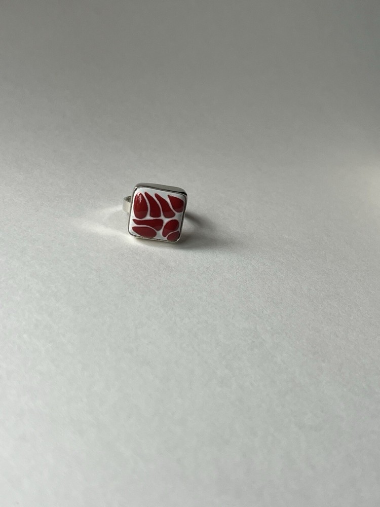 Square Talavera Ring 925 Sterling Silver Artisan Handmade