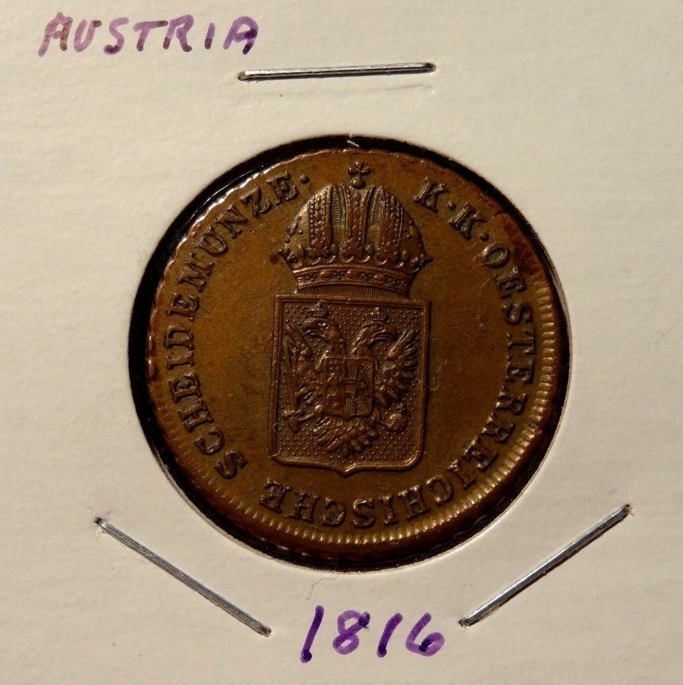 1816 A  AUSTRIAN EIN KREUZER World Coin Austria