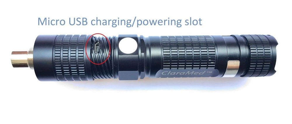 ClaraMed Battery/USB LED light source compatible with Storz endoscopes, S1