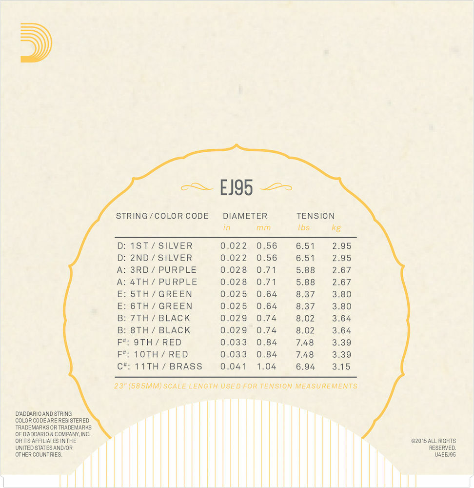 D'Addario EJ95 Oud 11-String Set