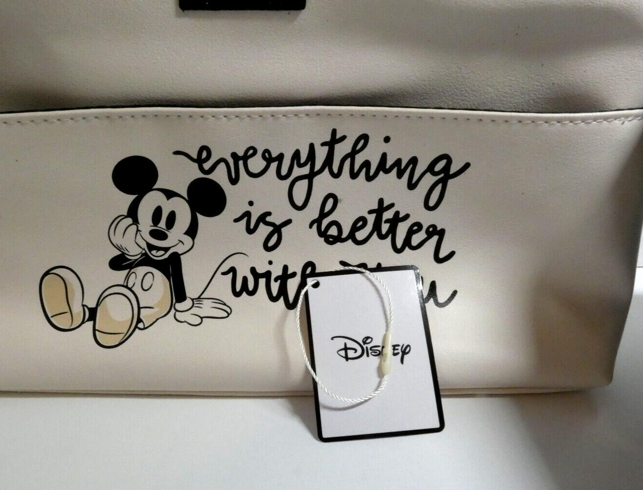 Mickey Mouse Cosmetic Bag White & Removable Pouch Disney Travel Case Makeup NWT
