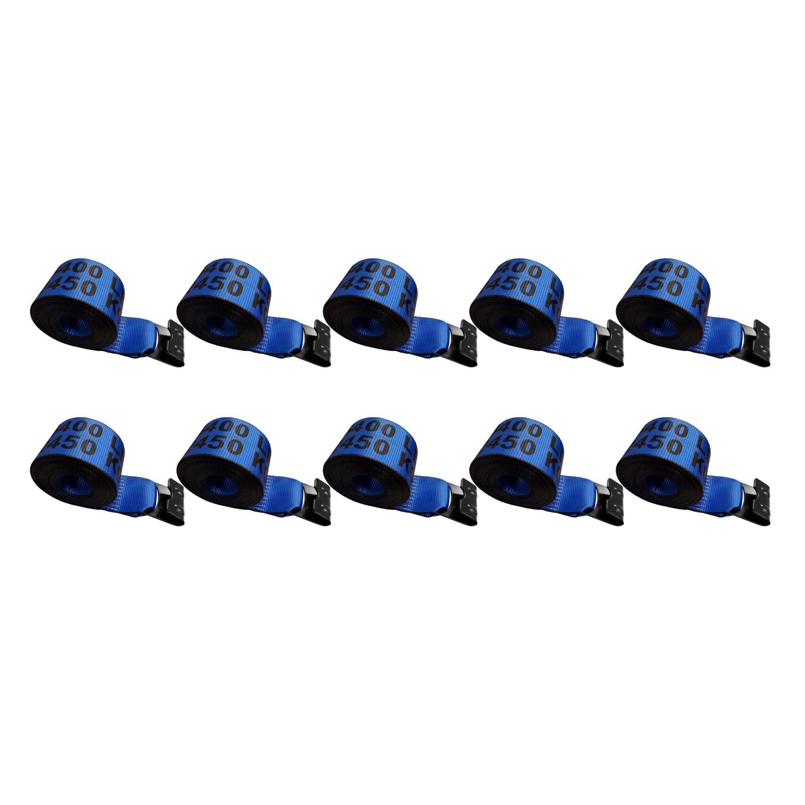 USA 10 Pack Heavy Duty 4" x 40' Winch Tie Down Strap w/ Flat Hook 5400 LBS BLUE