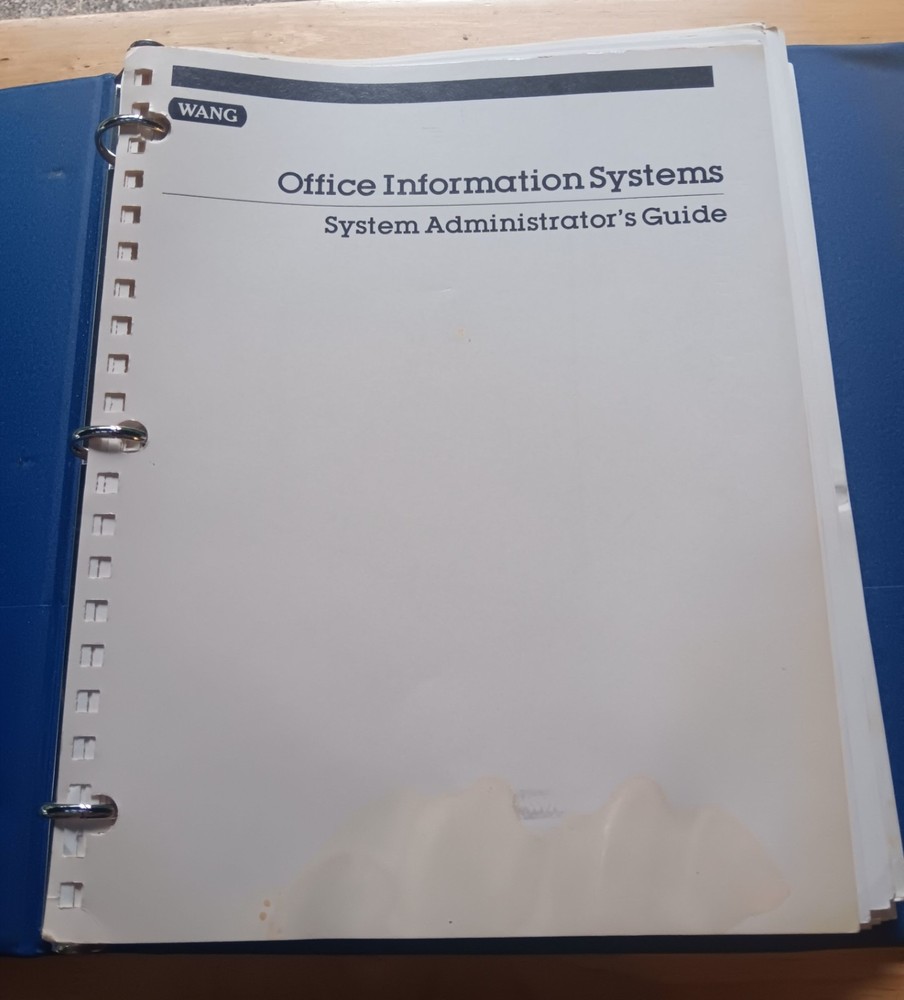 Wang Computers Office Information Systems Administrator's Guide 6th Edition 1984