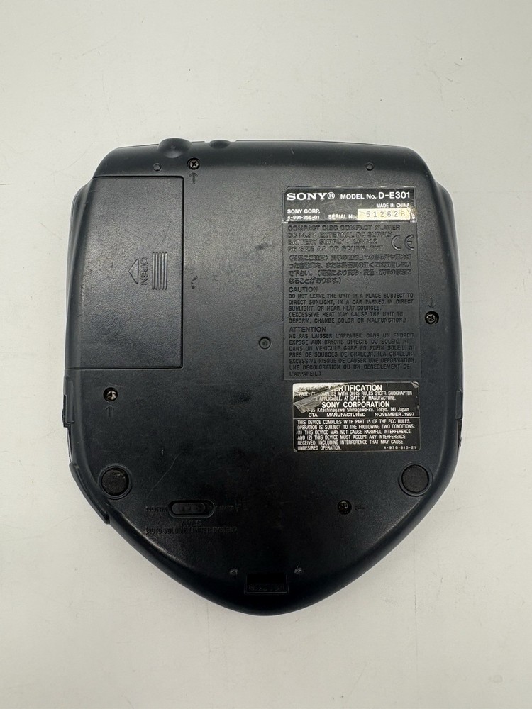 Sony Discman ESP CD Compact Player Mega Bass D-E301 Tested & Works