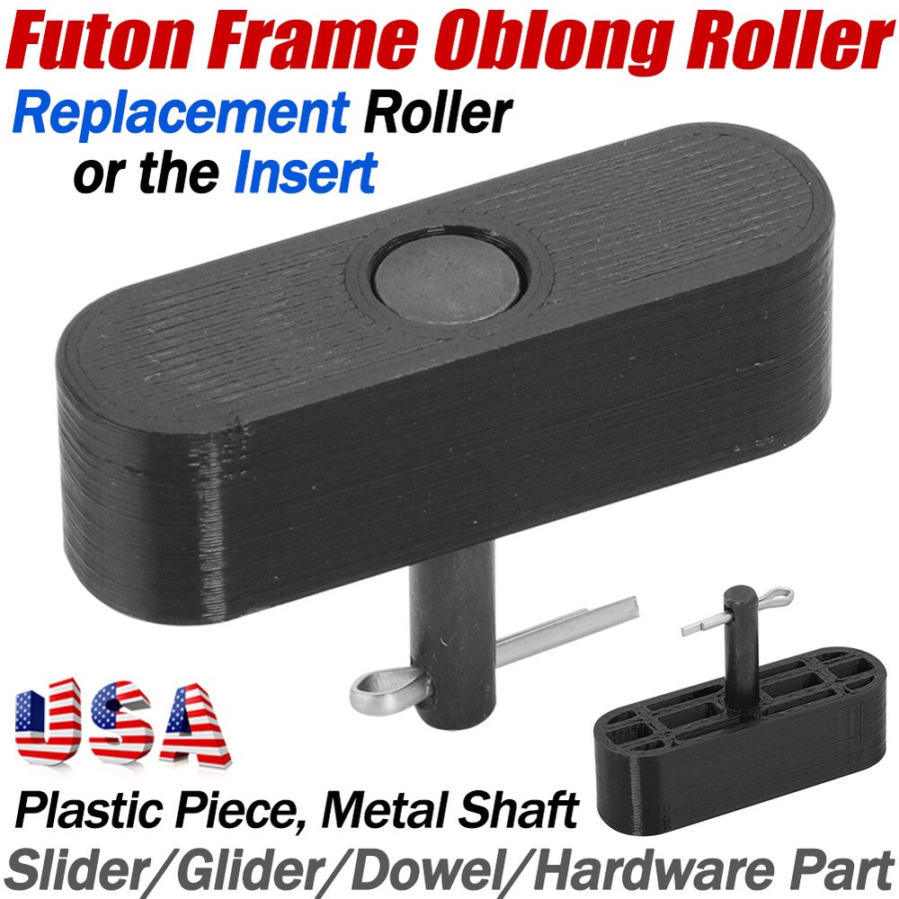 Futon Frame Oblong Roller Insert/Replacement Part - Slider/Glider/Dowel/Hardware