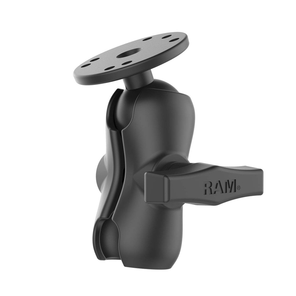 RAM-103U-B RAM Double Socket Arm with Round Ball Plate -...