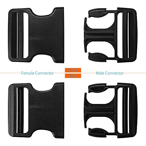 2" Wide Webbing Strap Buckles - Quick Release Clips (2 Set) & Tri-Glide Slides (