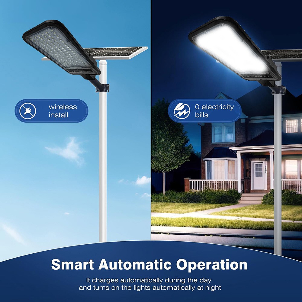 Commercial Solar Street Lights Outdoor Dusk to Dawn Solar Super Bright Aluminum