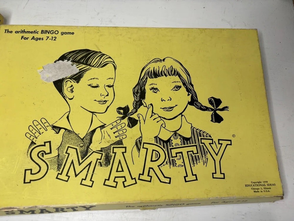 1958 MATHEMATICS EDUCATIONAL GAME -- SMARTY -- Arithmetic BINGO