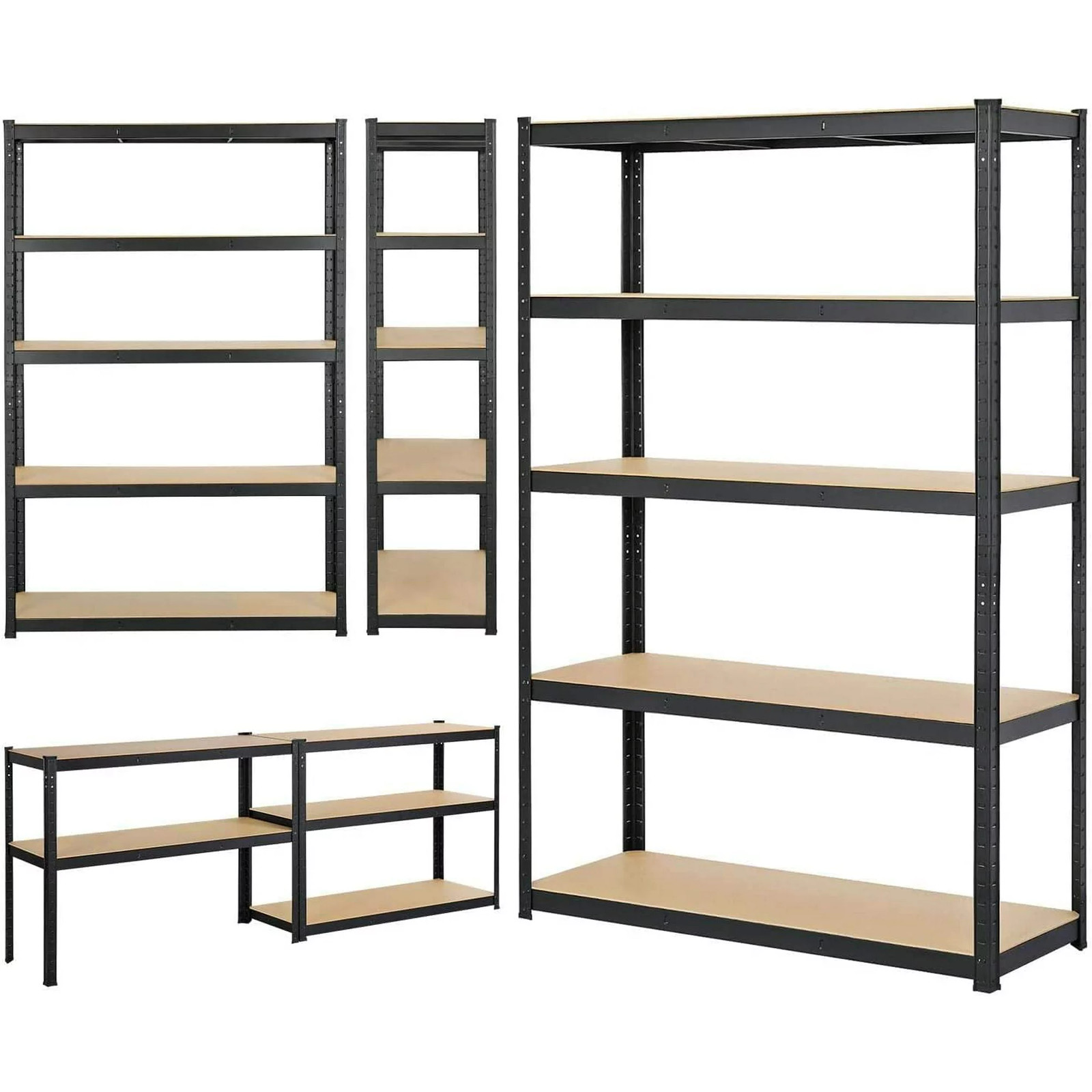 Heavy Duty Metal Muscle Rack Shelving Storage 43"W x 18"D x 71"H Garage 5 Shelf