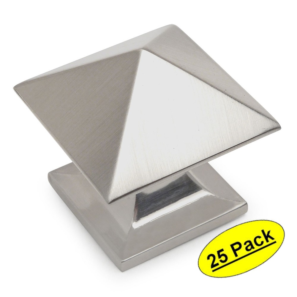 *25 Pack* Cosmas Satin Nickel Cabinet Hardware Square Knobs 10555SN